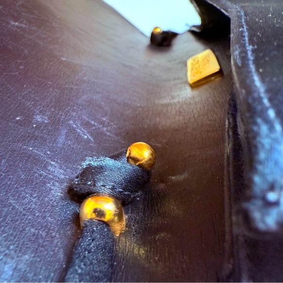 Vintage Givenchy Calfskin Satin Emblem Crossbody Black - Picture 12 of 16